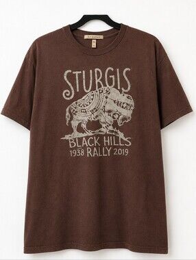Hot Leathers Sturgis‎ Black Hills Rally 2019 Biker Graphic Tee Mens 2XL Gray